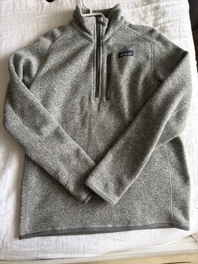 Patagonia Gray Zip-Neck Fleece Pullover